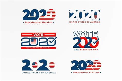 Premium Vector | 2020 us presidential election logo collection