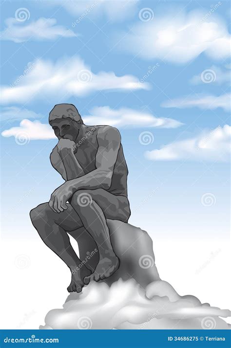 The Thinker Cartoon Vector | CartoonDealer.com #9666941