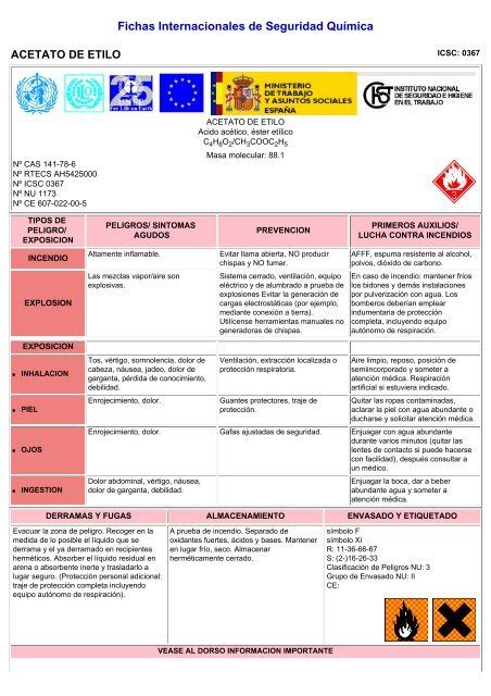 Acetato de Etilo - Grupo EspaÃ±ol IIC