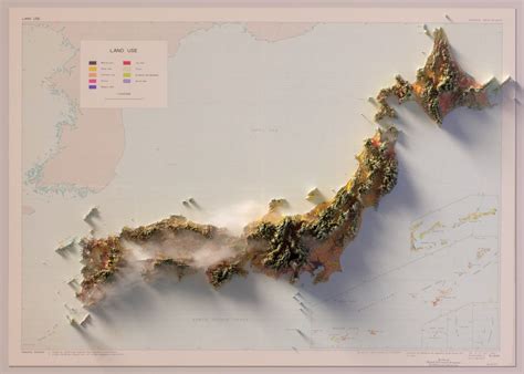 Japan - Geology - 3d rendered map | World map art, Geography map, Japan map