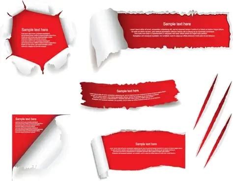 Set of torn paper banner vector Vectors graphic art designs in editable .ai .eps .svg .cdr ...