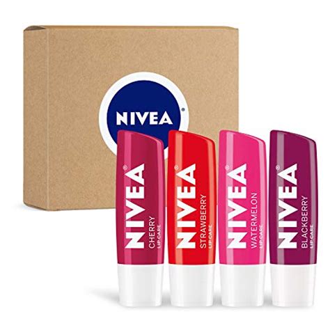 NIVEA Lip Care, Fruit Lip Balm Variety Pack, Tinted Lip Balm, 0.17 Oz ...