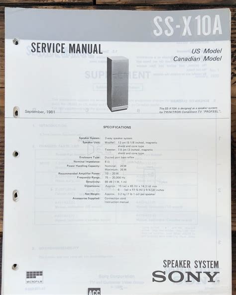 Speaker Service Manual *Original* – Vintage Audio Store - Vintage ...