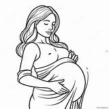 Pregnant Woman Holding Belly Coloring Page 18120 14310 sketch template