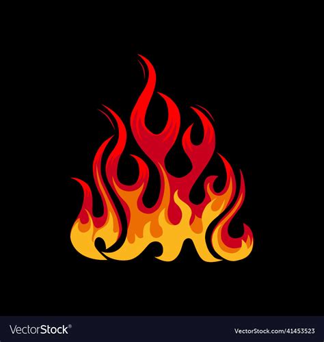 Fire icon on black background Royalty Free Vector Image