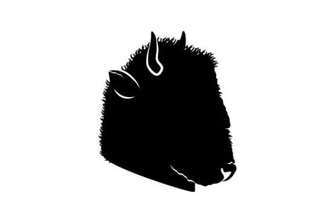 Side Portrait of American Bison Head, Silhouette SVG Cut file by ...