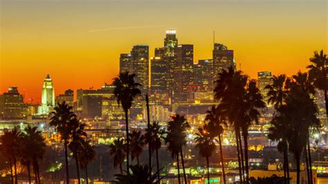 sunset-to-night-transition-zoom-out-of-city-of-los-angeles-downtown ...