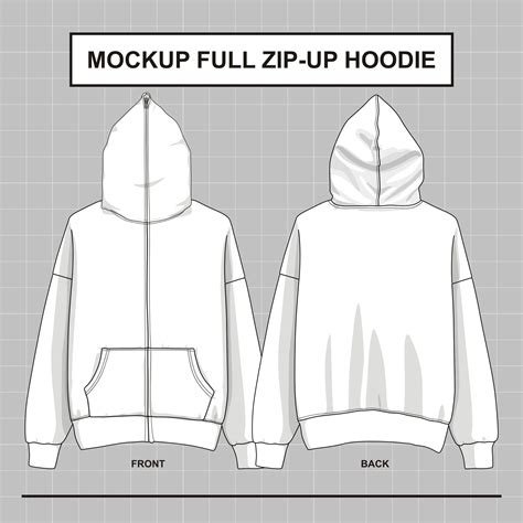 Vector Mockup Full Zip up Hoodie - White