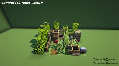 Composter Area Design | Minecraft farm, Minecraft crafts, Minecraft ...