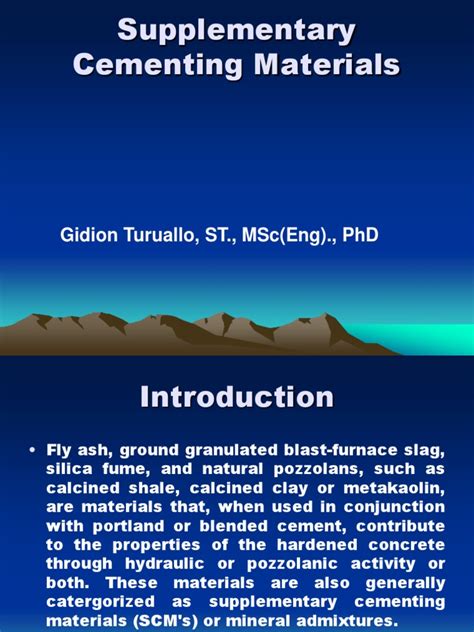 Supplementary Cementing Materials | PDF | Fly Ash | Concrete