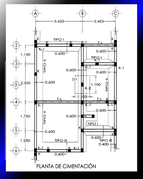 Planta de cimentacion | Planos de cimentacion, Cimentacion, Ejemplos de ...