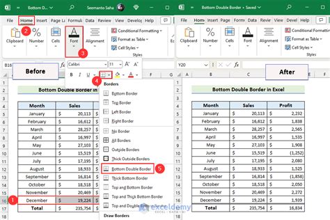 How to Apply a Bottom Double Border in Excel - 2 Methods - ExcelDemy