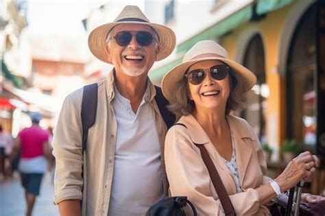 Premium Photo | A happy seniors couple in traveling