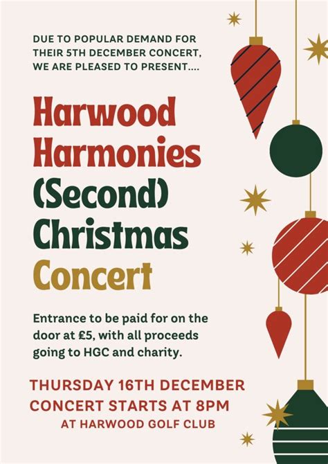 Harwood Harmonies Second Concert - Harwood Golf Club