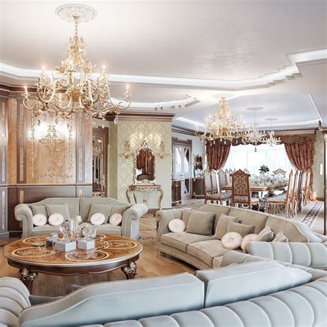 Luxury American Villa Living Room Interior Design | Baci Living Room