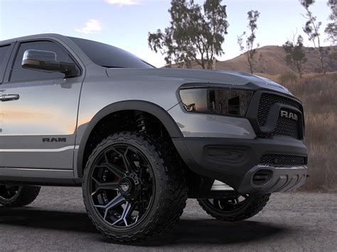 DODGE RAM REBEL 1500 WHEELS 4P80 BRUSHED BLACK 22X10 - 4playwheels.com