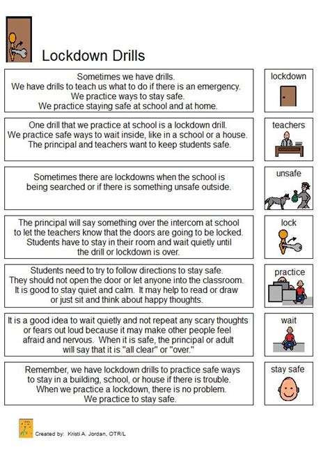 Lockdown Drill Narrative | School safety, School security, Social stories