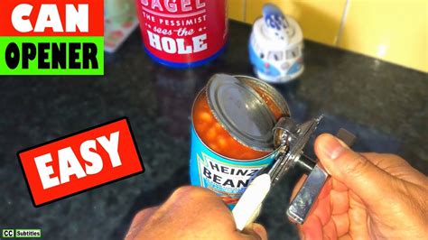 How to use a Can Opener Hand Held - How to open a Can with a Hand Can Opener - YouTube