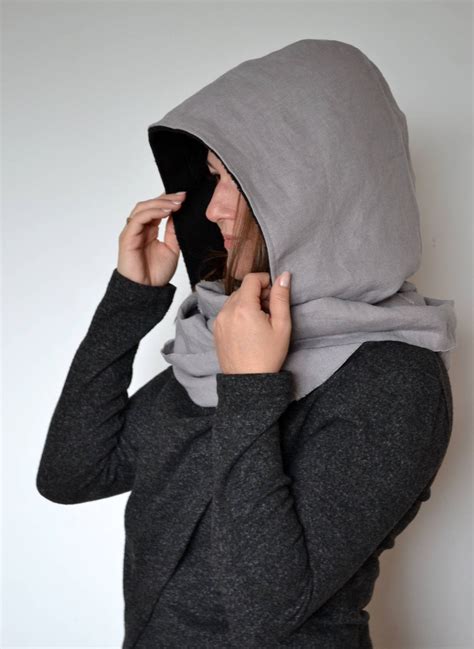 Hooded Scarf Scarf Hood With Fleece Winter Hoodiehood Scarf - Etsy