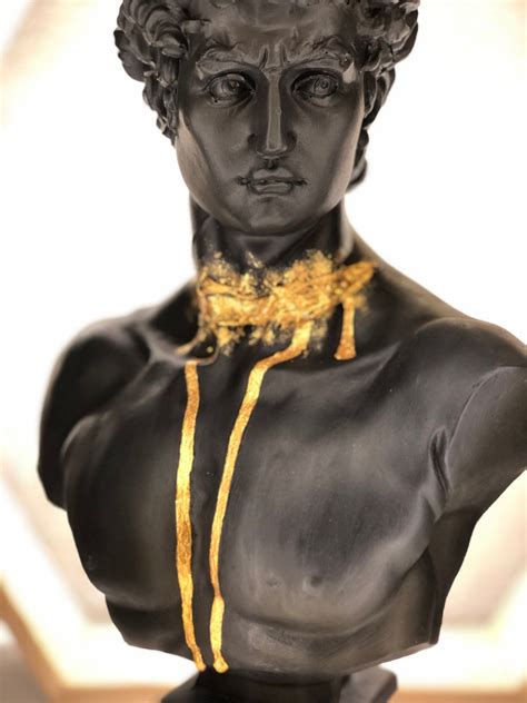 David bust greece statue david statue david golden blood large male sculpture greek sculpture ...