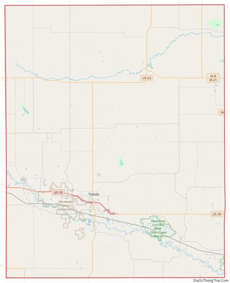 Map of Tama County, Iowa - Thong Thai Real