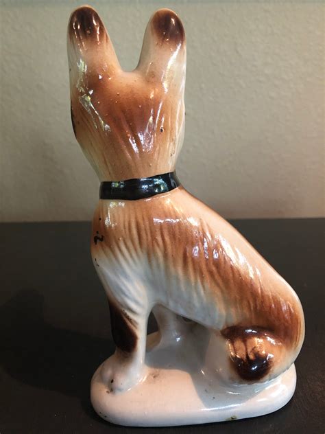 Vintage Ceramic German Shepherd Dog Statue Made in Brazil - Etsy