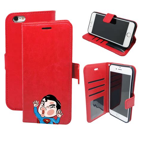 Superman Squished Face Nerdy Personalized - Magnetic Wallet Card Holder Flip Cover Case for ...