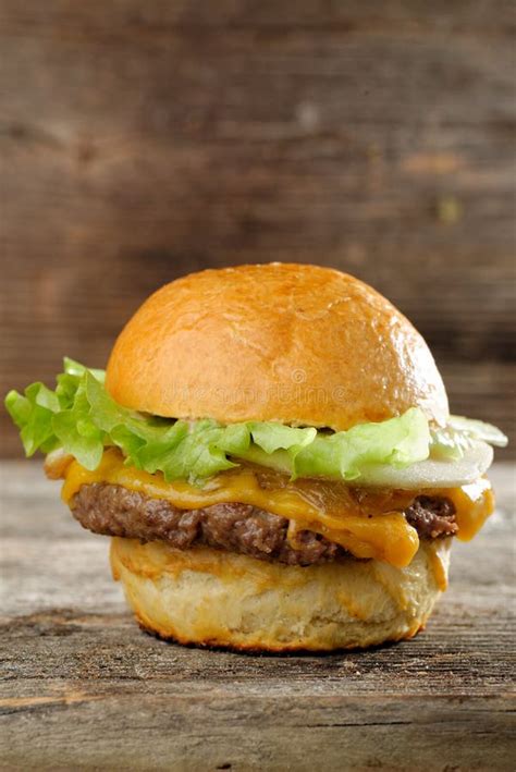 Gourmet American Bacon And Cheese Burger Stock Photo - Image of ...