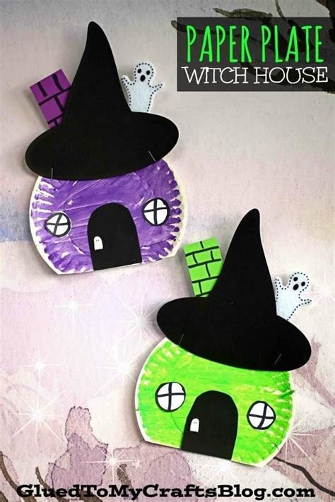 Wickedly Easy - Paper Plate Witch House Craft For Kids | Halloween crafts for kids, Halloween ...