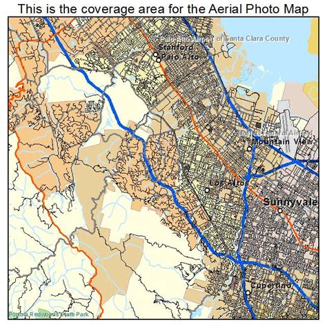 Aerial Photography Map of Palo Alto, CA California