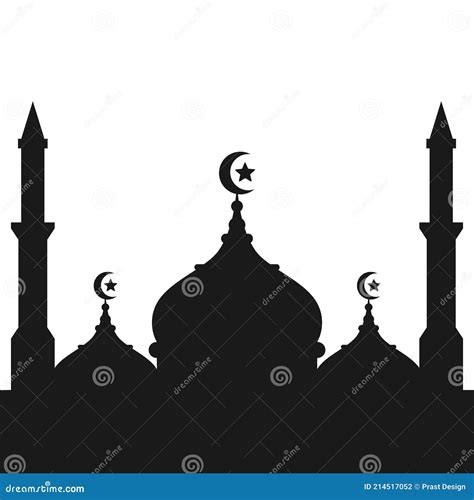 Islamic Mosque Silhouette Vector Illustration Design Stock Vector ...