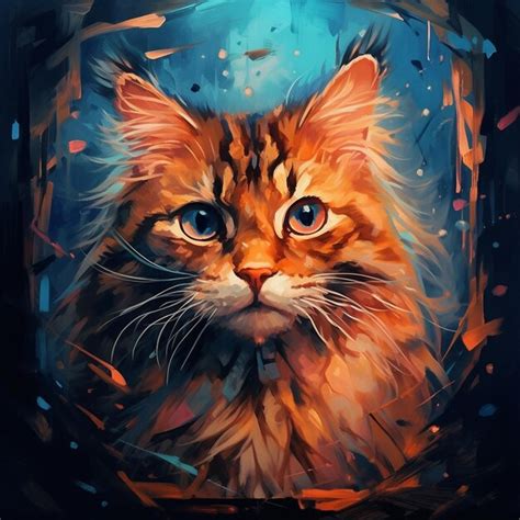 Premium AI Image | An abstract Ragdoll cat with strange hair and eyes on it