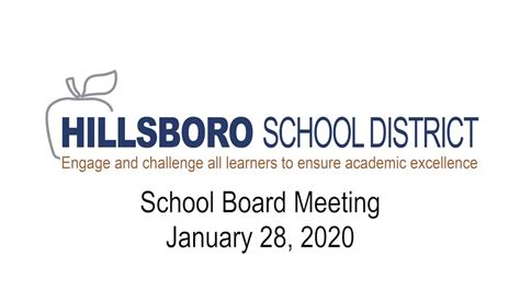 Hillsboro School District School Board Meeting, January 28, 2020 - YouTube