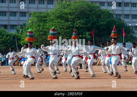 Karagattam Karagam dancers performing during Police Public sports ...