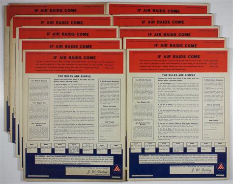 Lot - AIR RAID POSTERS (10)