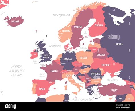 Europe map. High detailed political map of european continent with ...