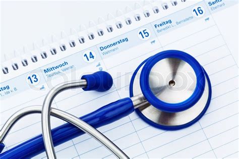 Stethoscope and a calendar. Doctor's appointment and service in the hospital. | Stock Photo ...