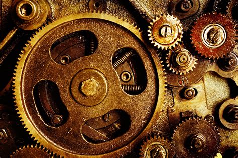 Gears mechanical technics metal steel abstract abstraction steampunk mechanism machine ...