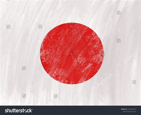 Illustrated Paint Japanese Flag Picture Stock Illustration 1445401271 ...