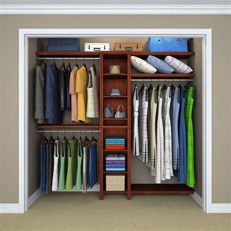 ClosetMaid Impressions Basic 48 in. W - 108 in. W Dark Cherry Wood Closet System 33015 - The ...