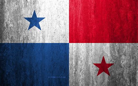 Flag of Panama stone background, grunge flag, North America, Panama flag, grunge art, HD ...