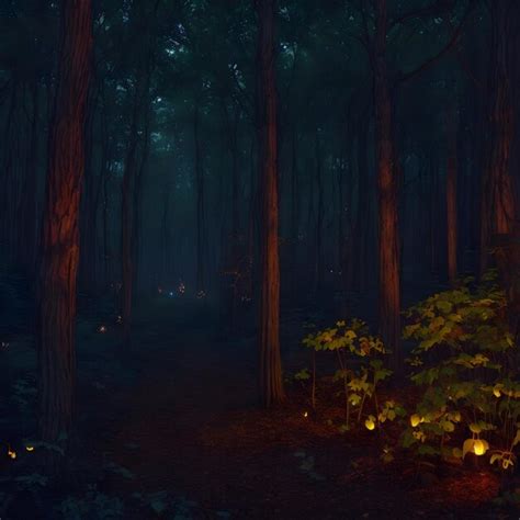 Premium AI Image | Night view in a forest