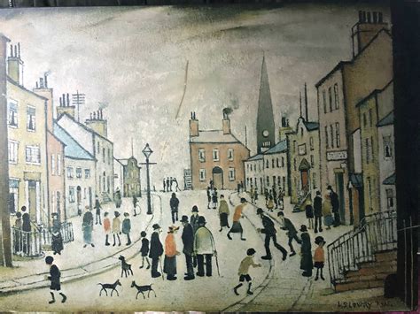 ls lowry painting 'a lancashire village' (1935) - worth anything? : Art