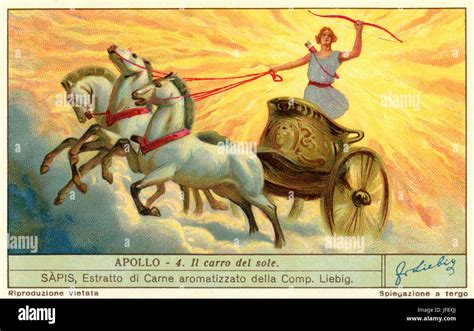 Der Sonnenwagen des Helios / Apollo. Liebig Sammler Karte 1932 Stockfotografie - Alamy