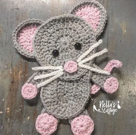 Crochet Pattern INSTANT PDF DOWNLOAD Crochet Applique Applique Pattern Mouse Crochet Mouse Mouse ...