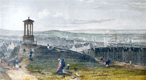 360 degree panorama of views from Calton Hill, based on engravings from a book published 1847