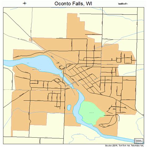 Oconto Falls Wisconsin Street Map 5559400