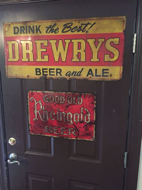 Drewry's and Rheingold metal beer signs. | Metal beer signs, Beer signs, Advertising signs