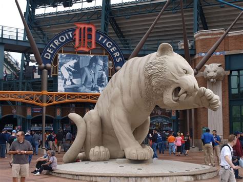 The entrance to Comerica Park, home of the Detroit Tigers.