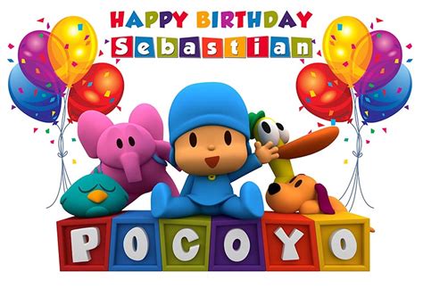 Pocoyo Happy 1st First Birthday Photography Studio Backdrop | Etsy